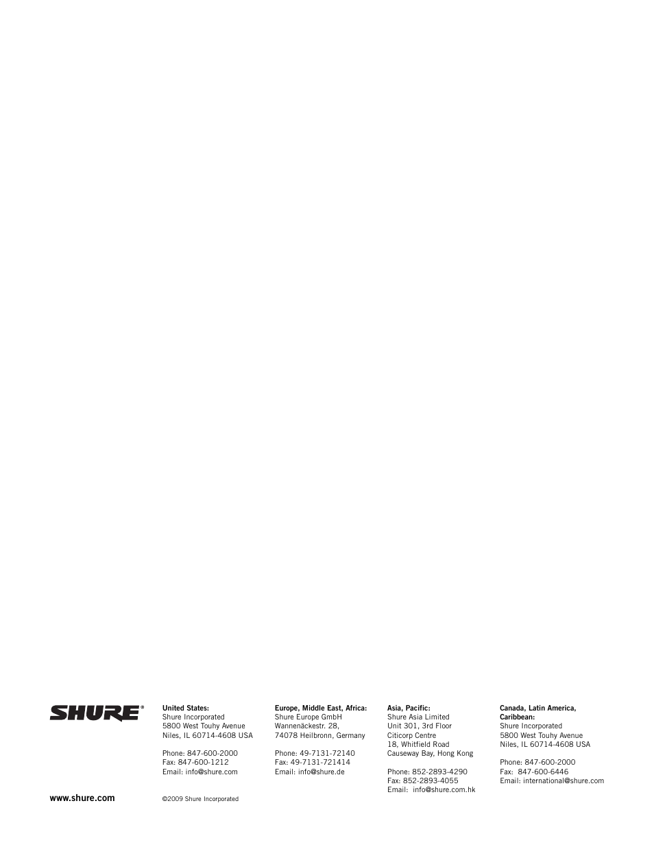 Shure UA845 User Manual | Page 9 / 9