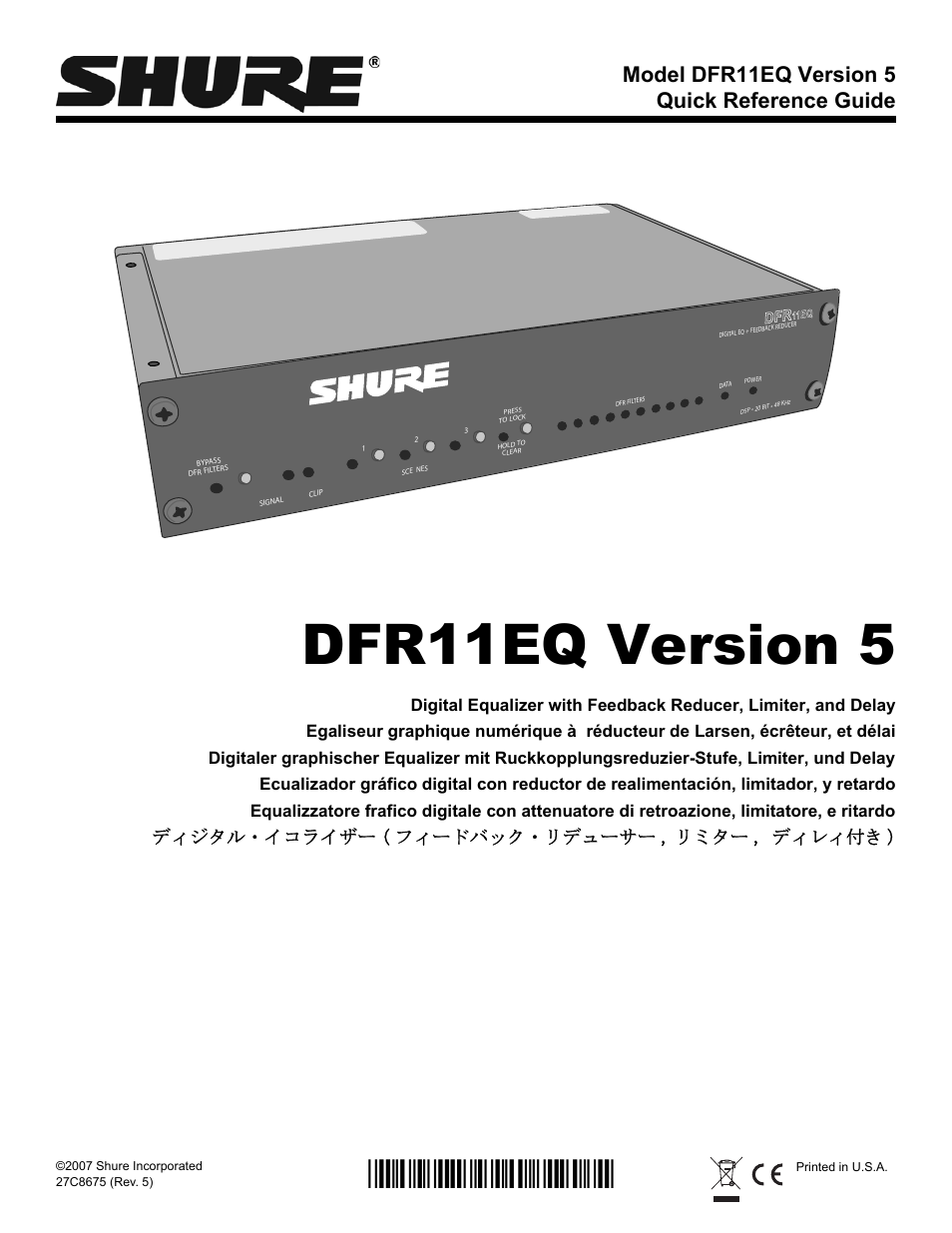 Shure DFR11EQ User Manual | 13 pages