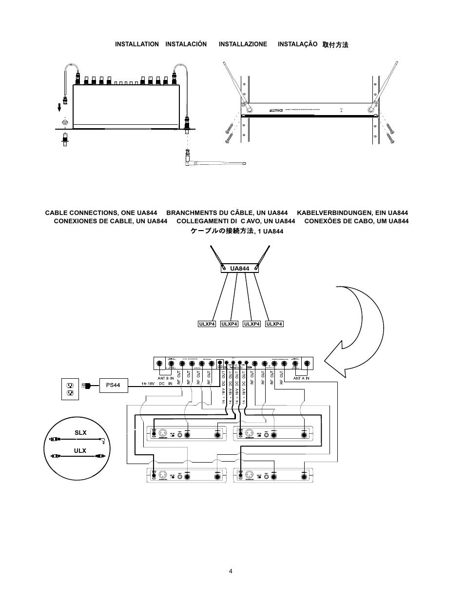 Shure ANTENNA DISTRIBUTION SYSTEM UA844SWB User Manual | Page 4 / 6