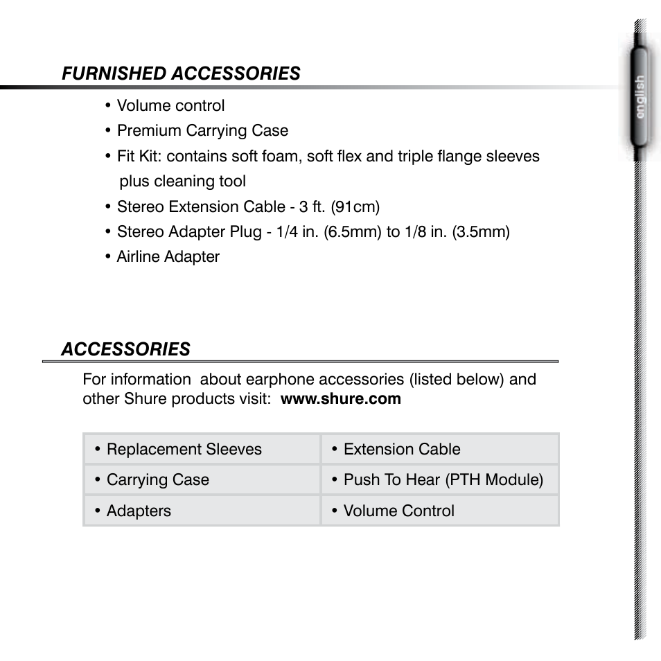 Shure SE420 User Manual | Page 7 / 12