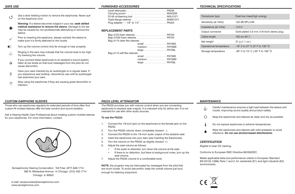 Shure E5C User Manual | Page 2 / 2