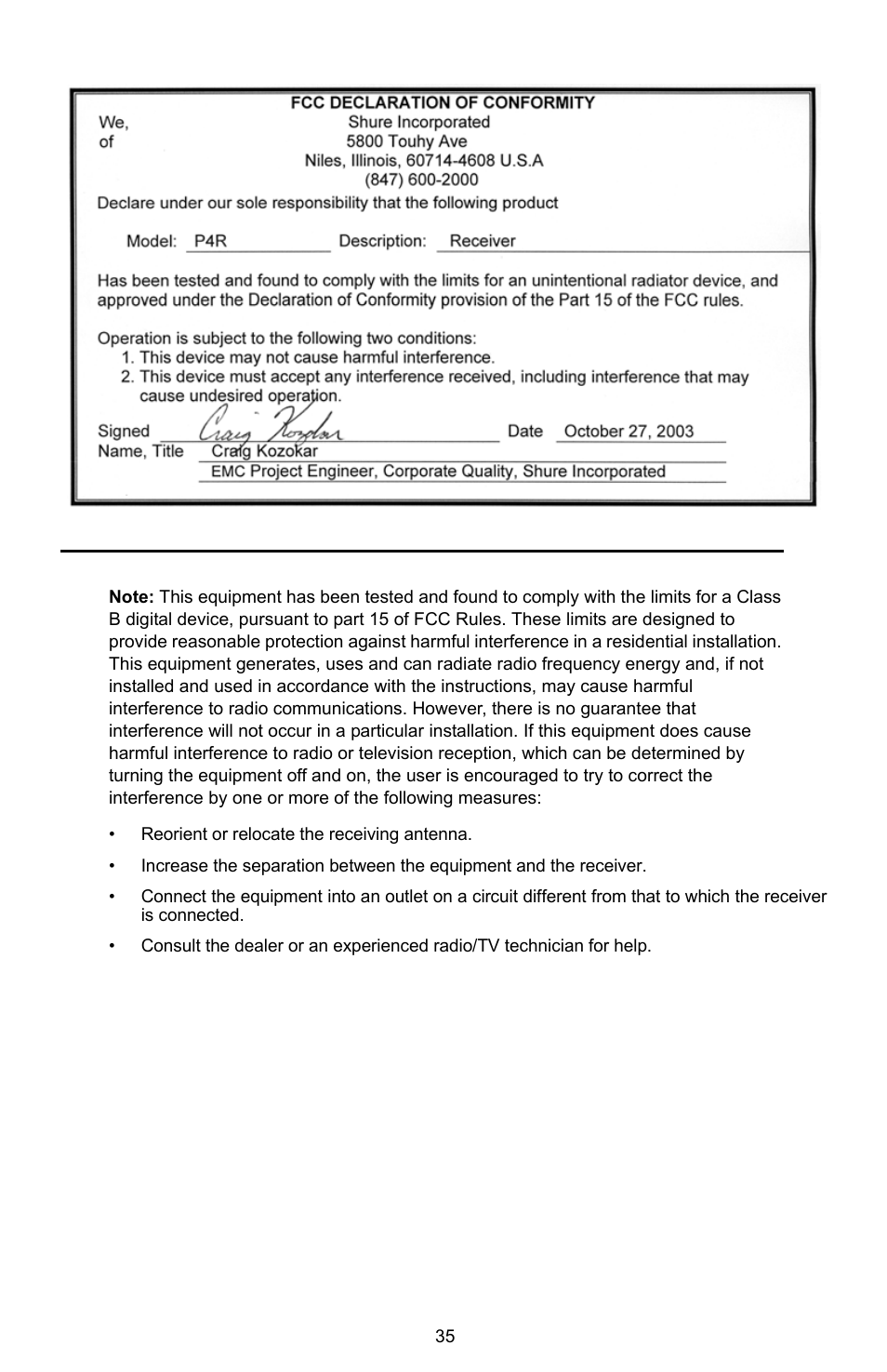 Shure P4R User Manual | Page 8 / 9