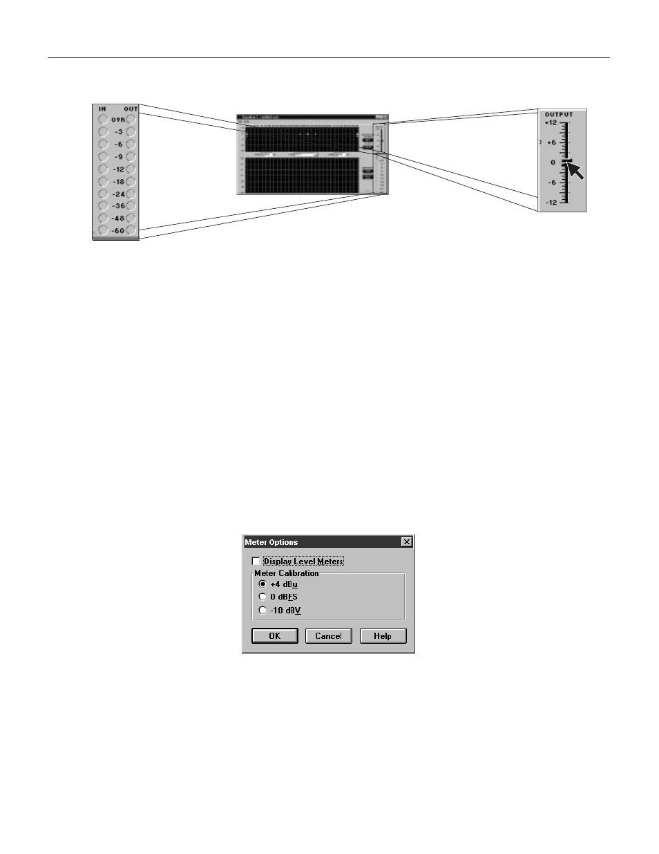 In/out meters and output control, Meter calibration | Shure DP11EQ User Manual | Page 21 / 36