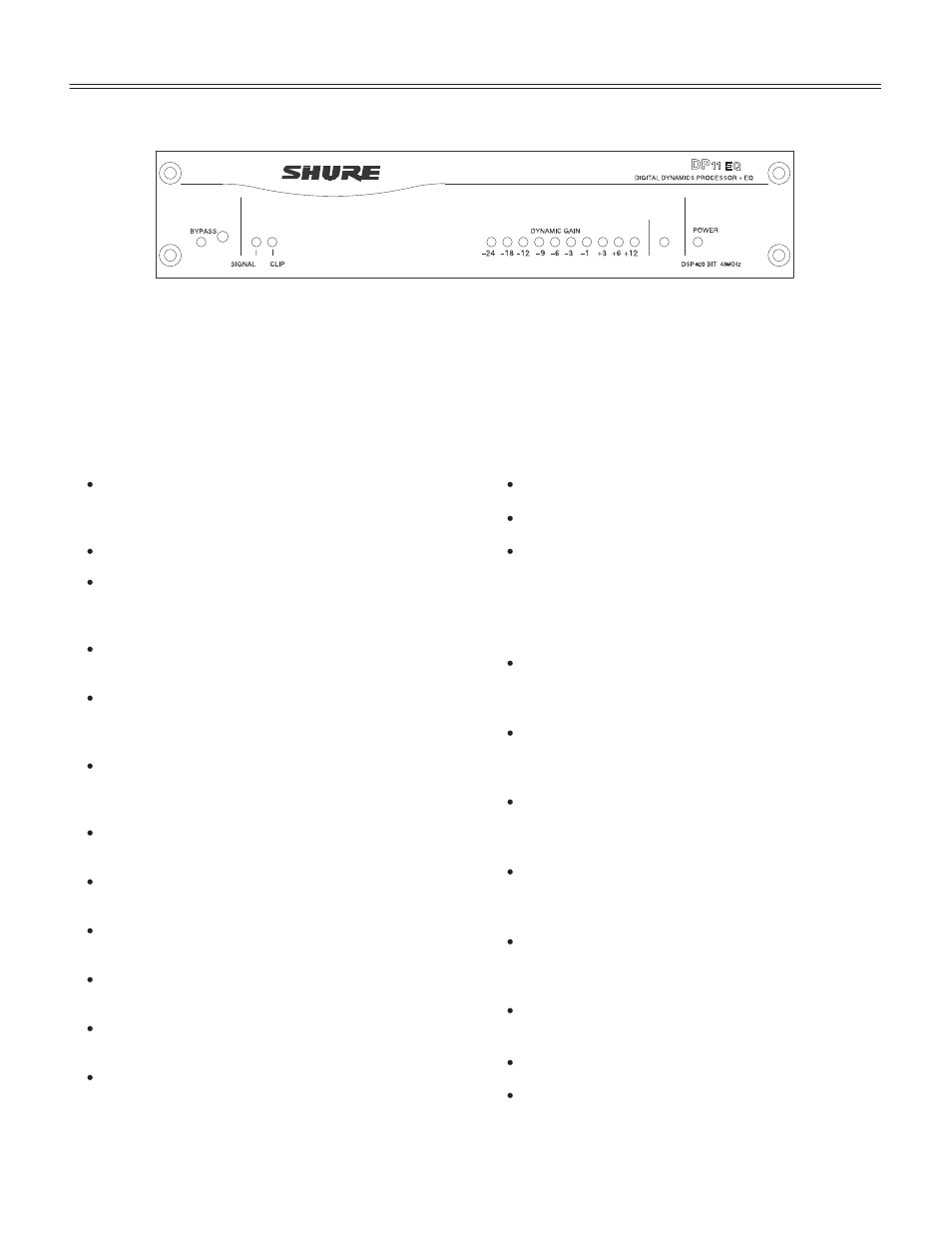 Introduction, Hardware features, Software features | Shure DP11EQ User Manual | Page 3 / 36