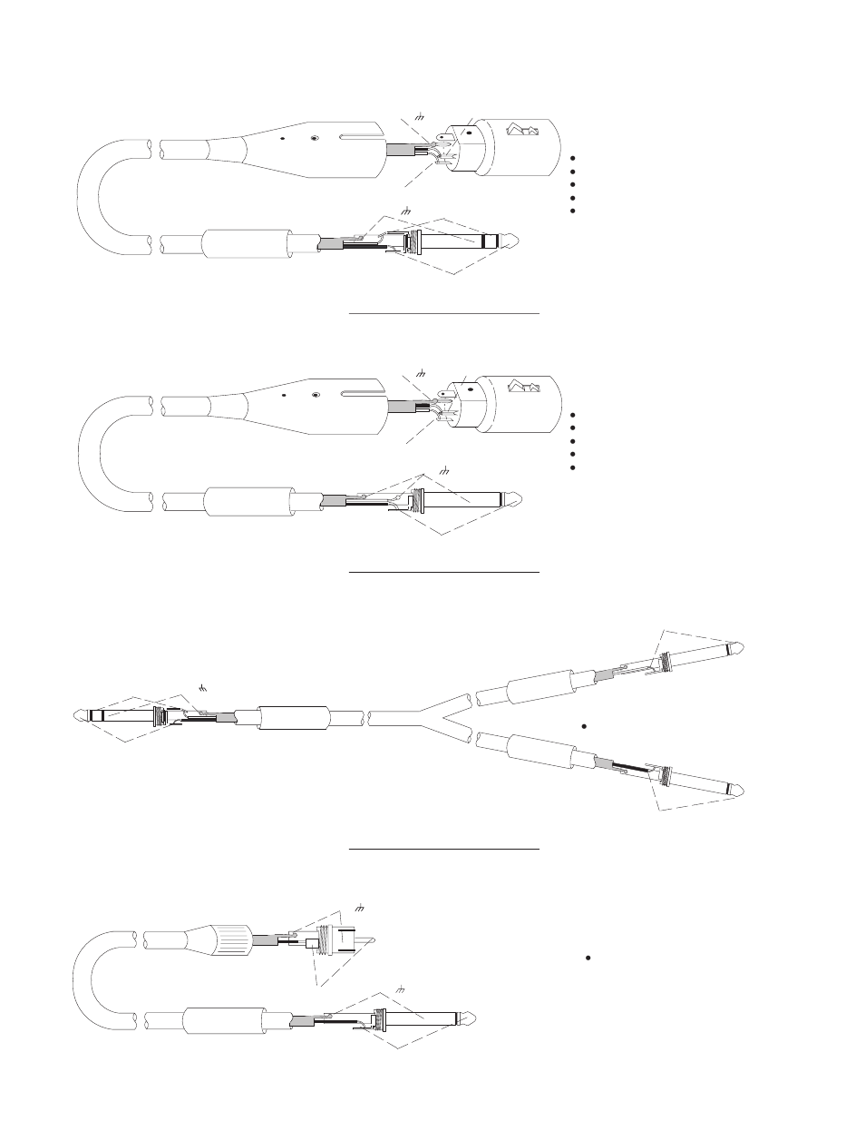 Xlr (female) to, In. balanced, In. unbalanced | Y-adapter cable, In. unbalanced trs to two, In. unbalanced ts), Rca to | Shure DP11EQ User Manual | Page 32 / 36