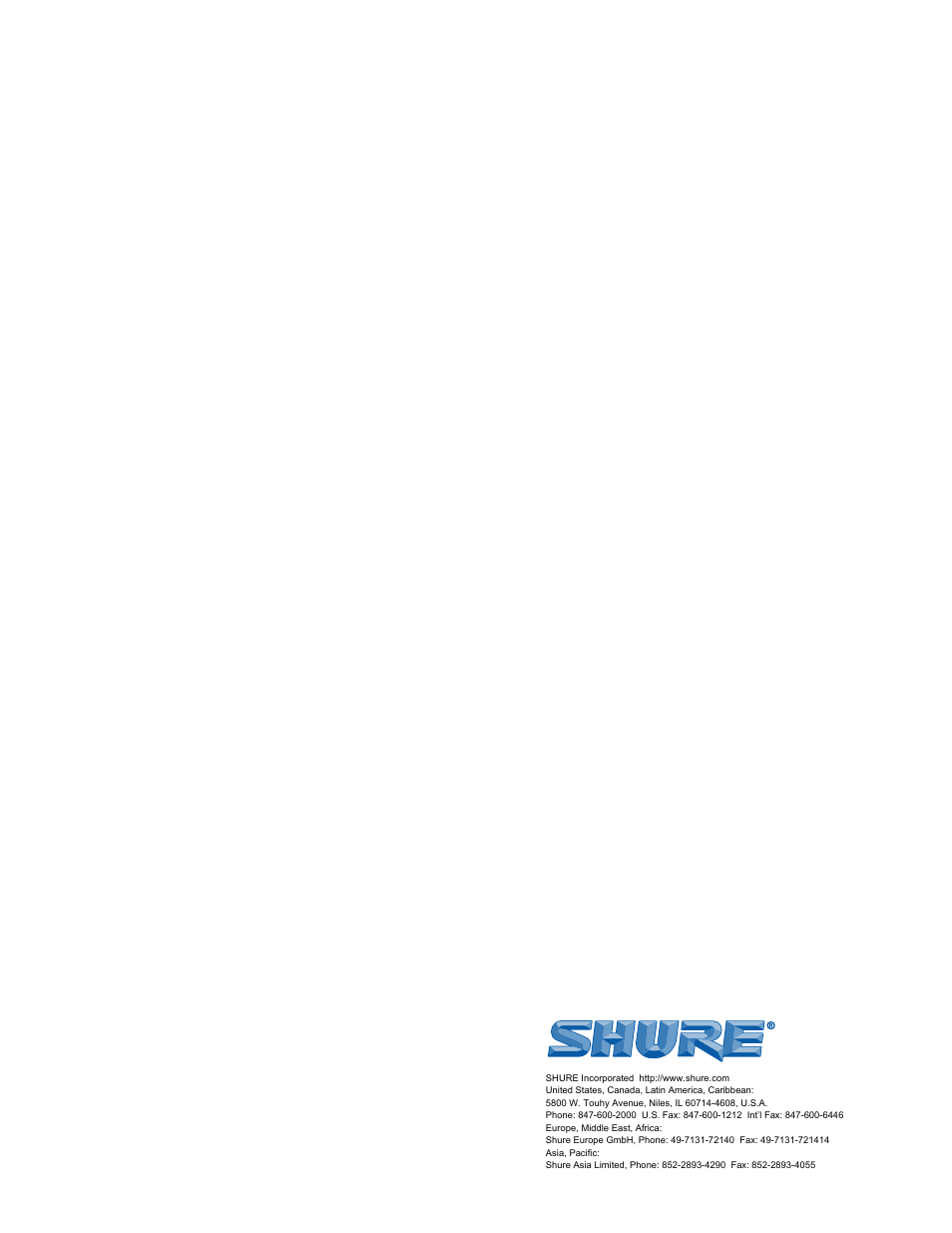 Shure DP11EQ User Manual | Page 36 / 36