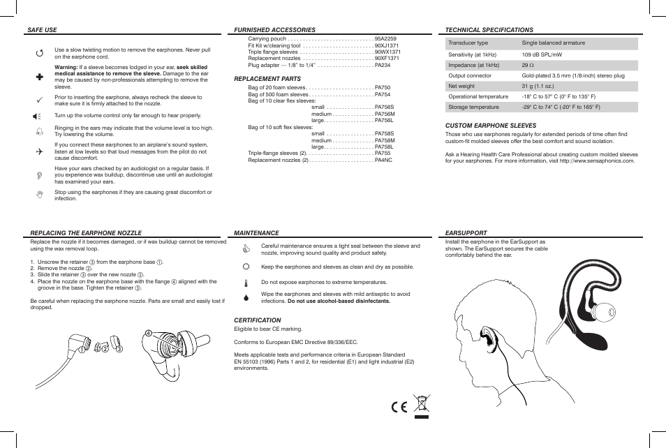 Shure E4G User Manual | Page 2 / 2