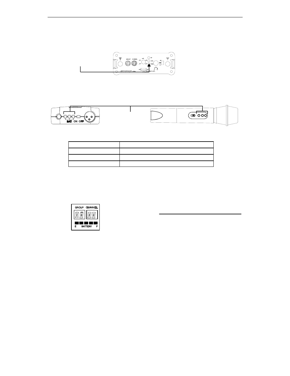 English, English – 6 – checking batteries up4 receiver, Uc1 and uc2 transmitter | U1 and u2 transmitter | Shure UP4 User Manual | Page 8 / 23