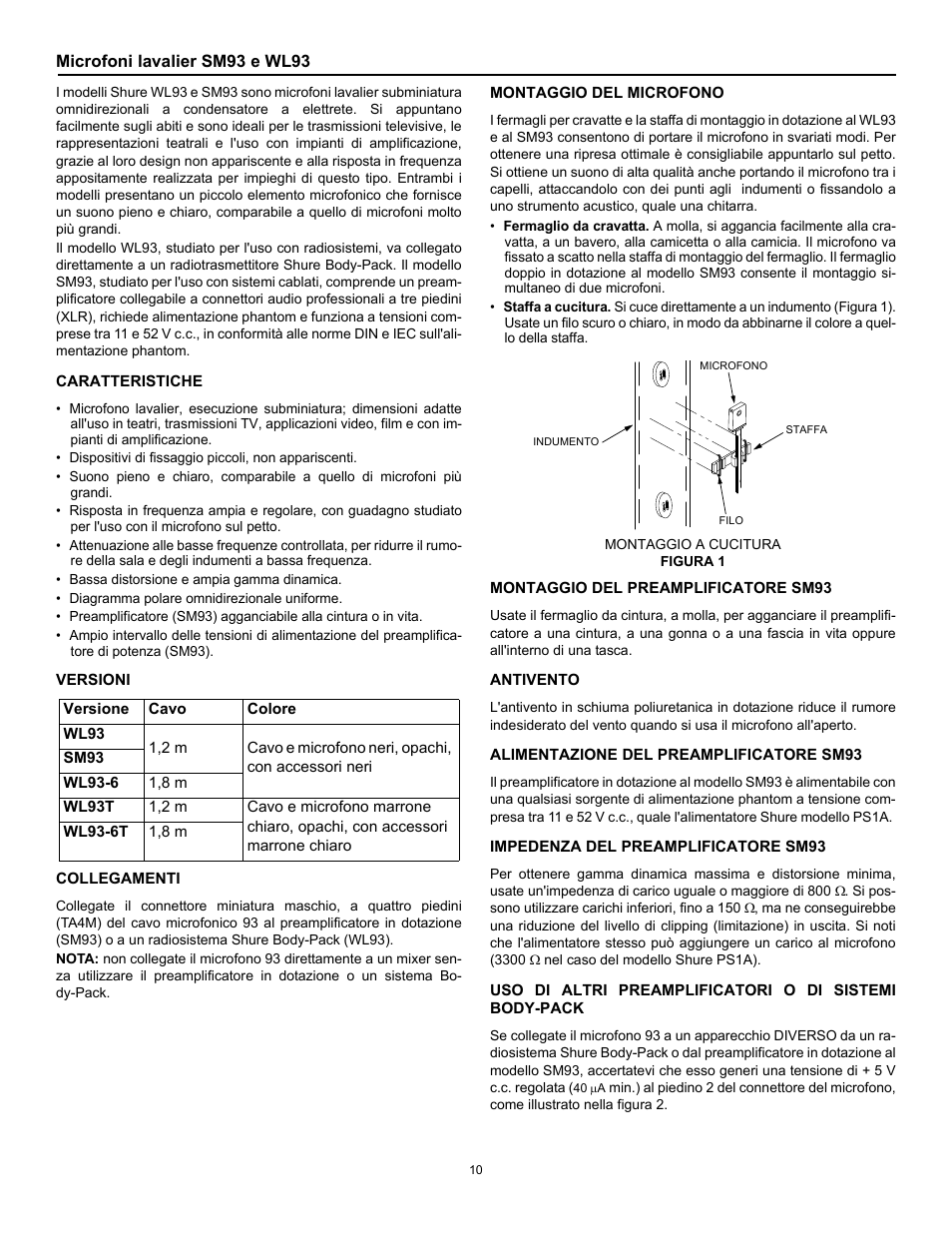 Shure MICROPHONE WL93 User Manual | Page 10 / 12