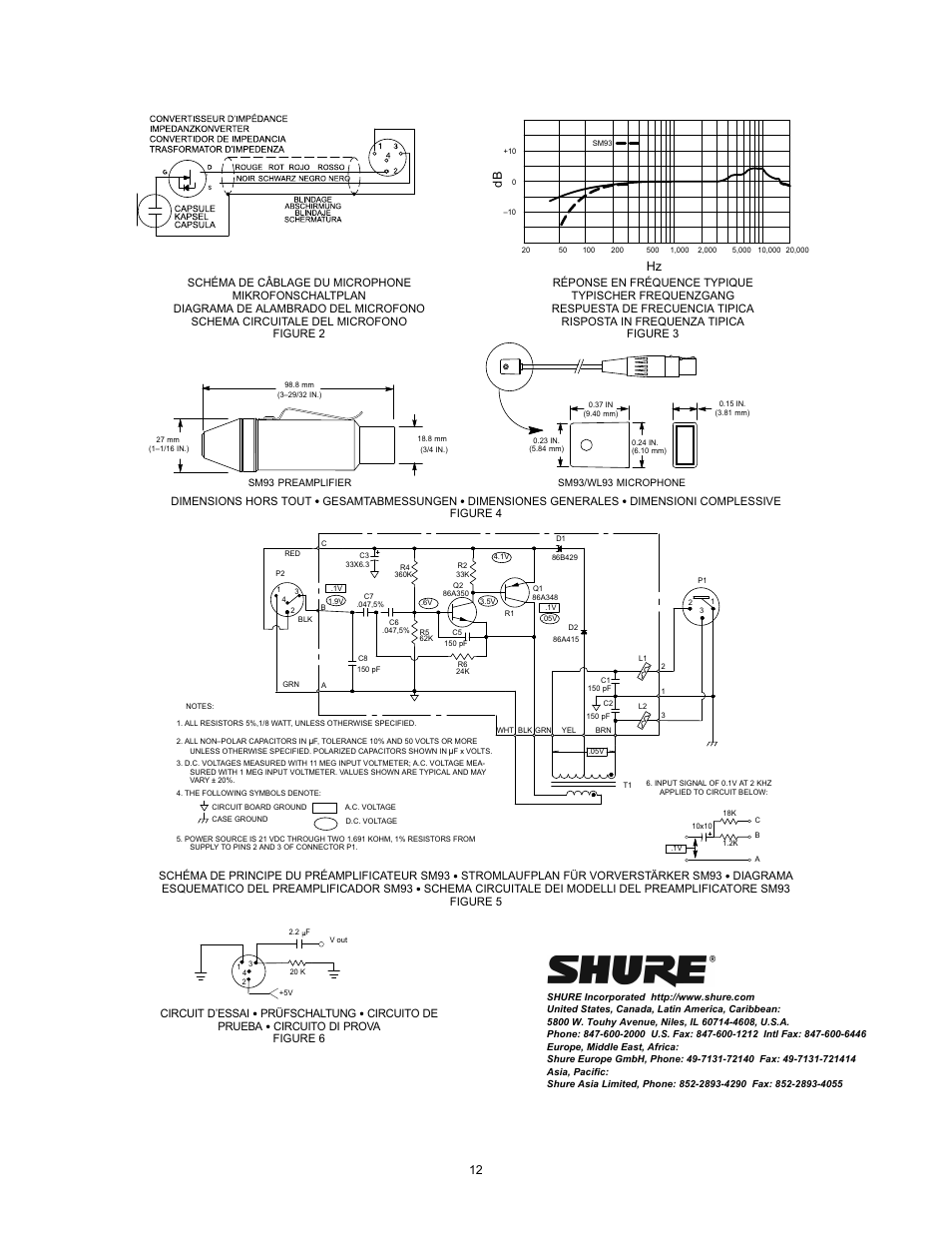 Shure MICROPHONE WL93 User Manual | Page 12 / 12