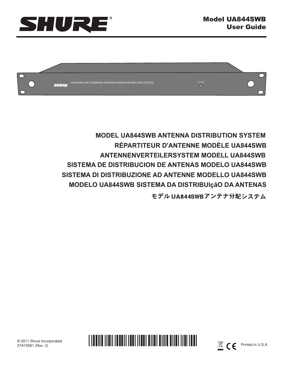 Shure UA844SWB User Manual | 12 pages