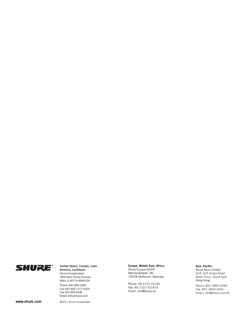 Shure UA844SWB User Manual | Page 12 / 12