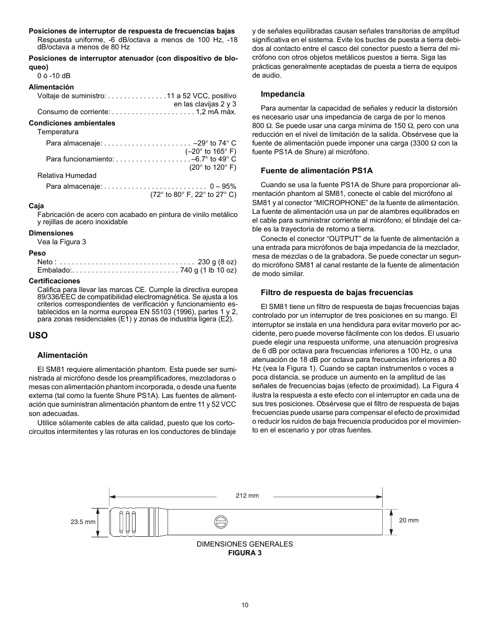 Shure SM81 User Manual | Page 10 / 20