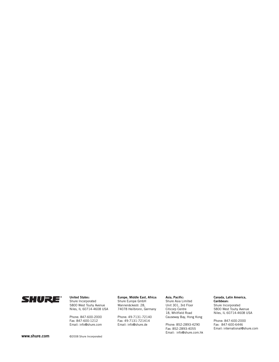 Shure Four Channel Automatic Microphone SCM410 User Manual | Page 17 / 17