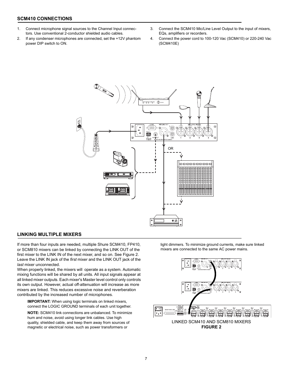 Shure Four Channel Automatic Microphone SCM410 User Manual | Page 7 / 17