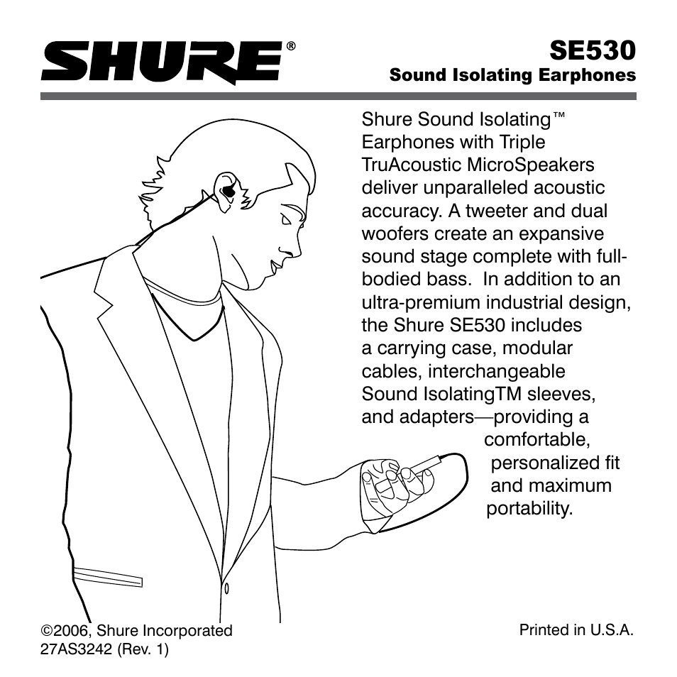 Shure SE530 User Manual | 12 pages