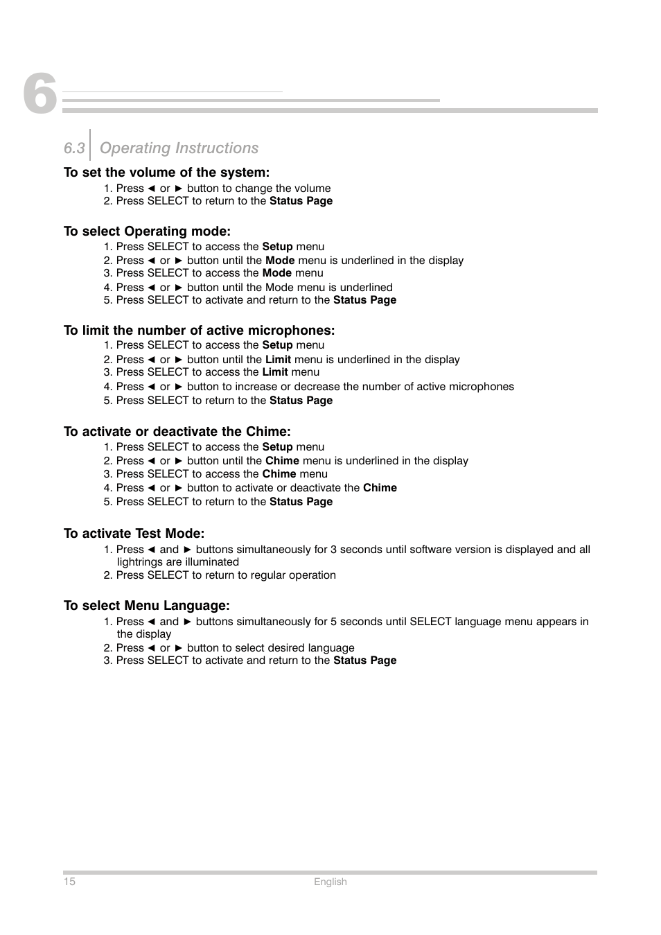 3 operating instructions | Shure Conference Phone User Manual | Page 16 / 25