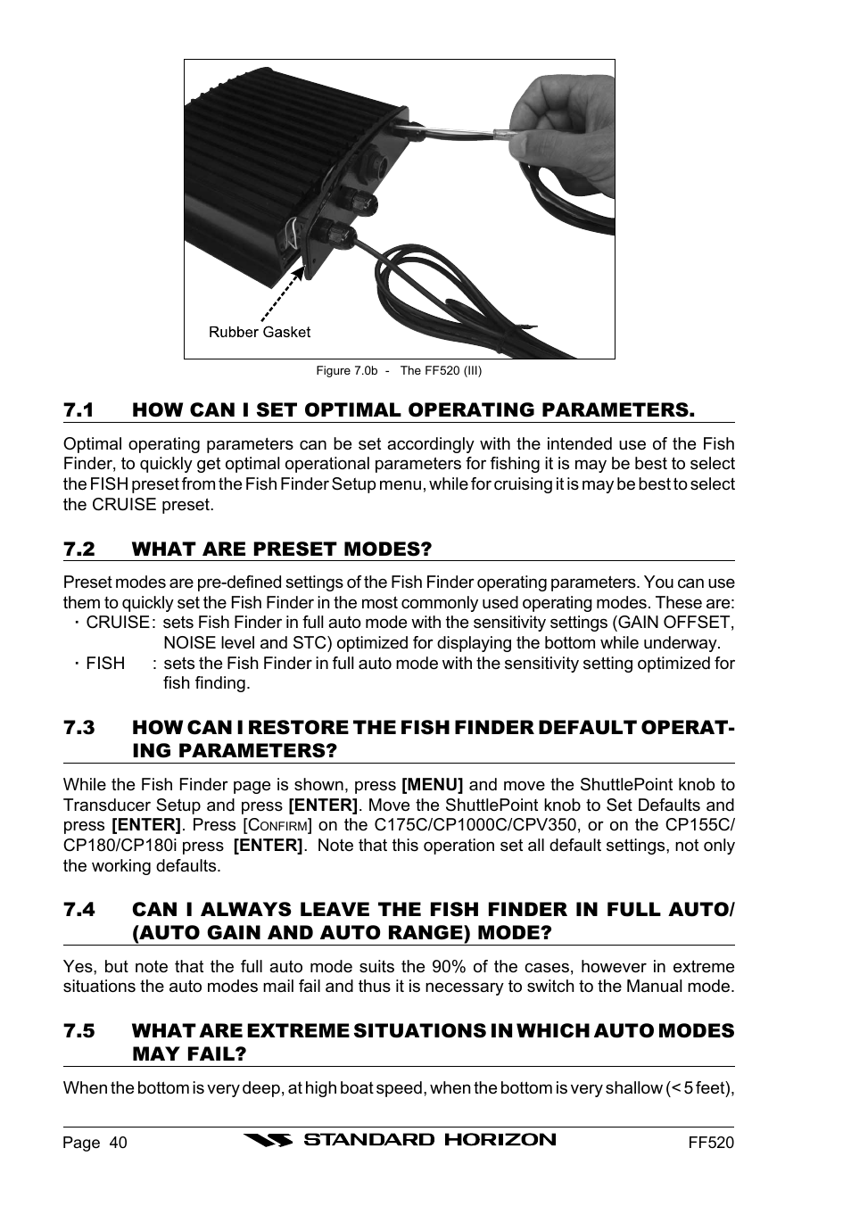 Standard Horizon Ff520 User Manual | Page 38 / 42