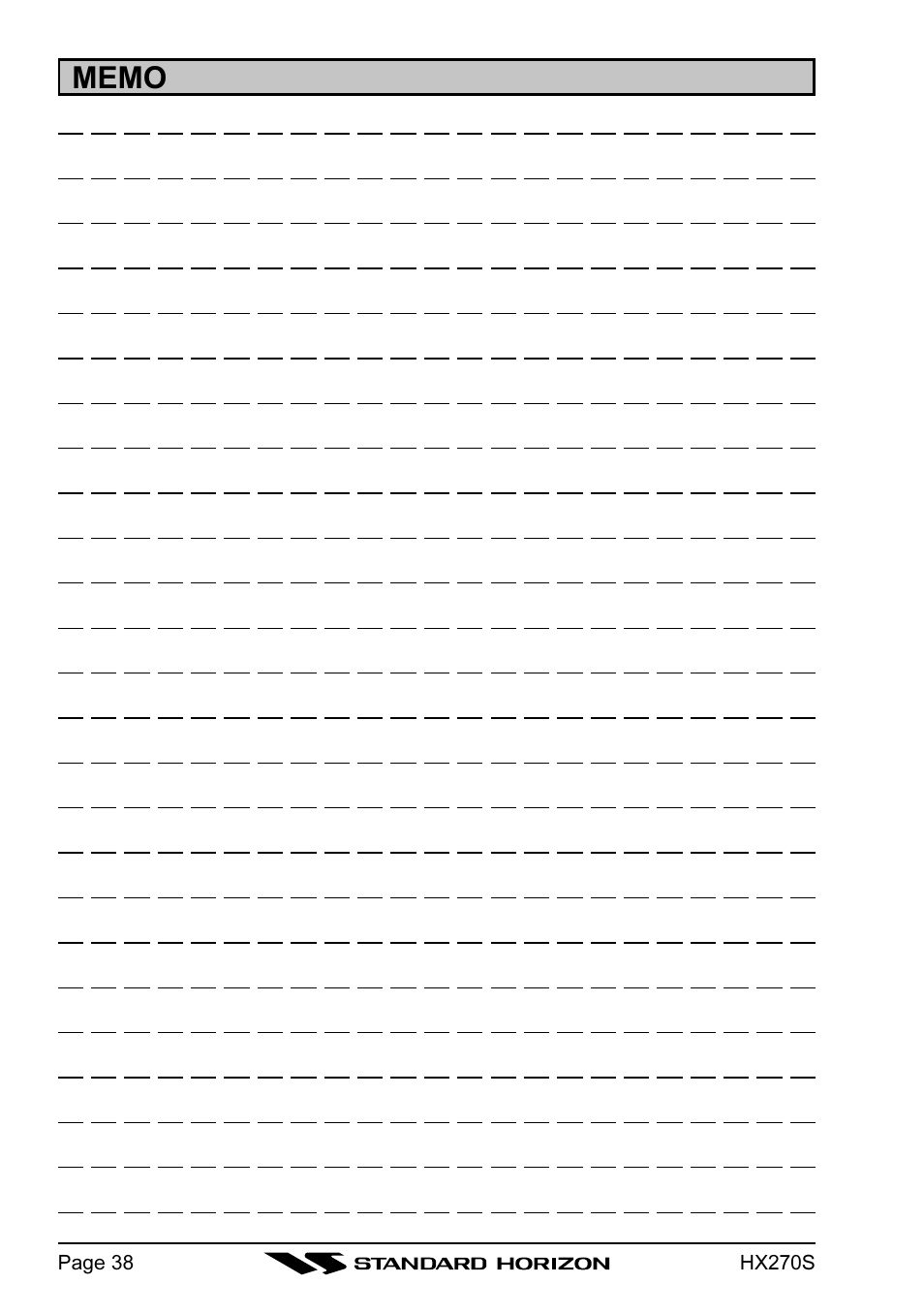 Standard Horizon HX270S User Manual | Page 40 / 44