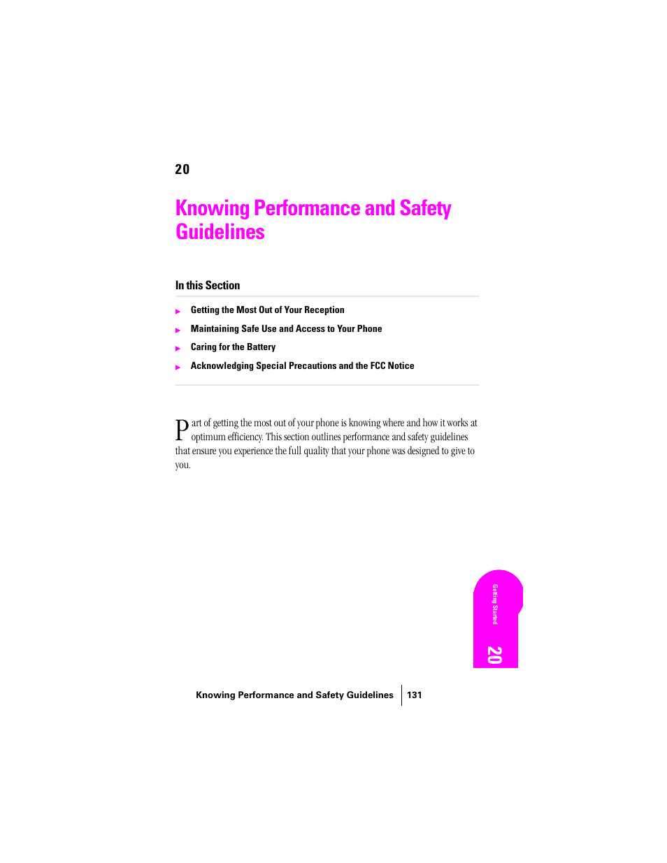 Knowing performance and safety guidelines | Samsung SPH-N300 User Manual | Page 131 / 167