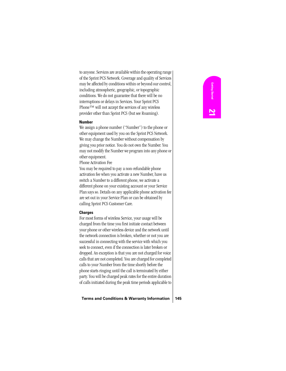 Number, Charges | Samsung SPH-N300 User Manual | Page 145 / 167