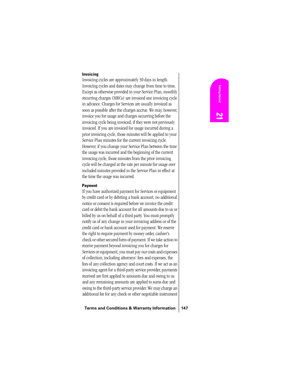 Invoicing, Payment | Samsung SPH-N300 User Manual | Page 147 / 167