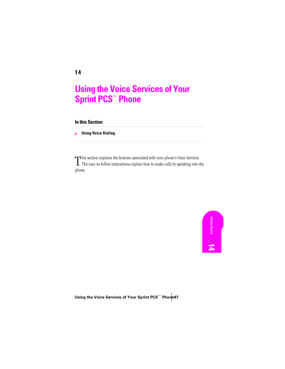 Using the voice services of your sprint pcs™ phone, Using the voice services of your sprint pcs, Phone | Samsung SPH-N300 User Manual | Page 97 / 167