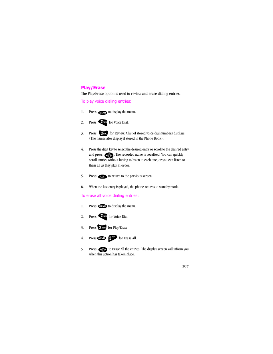Play/erase, Press to display the menu | Samsung SCH-T300 User Manual | Page 109 / 180