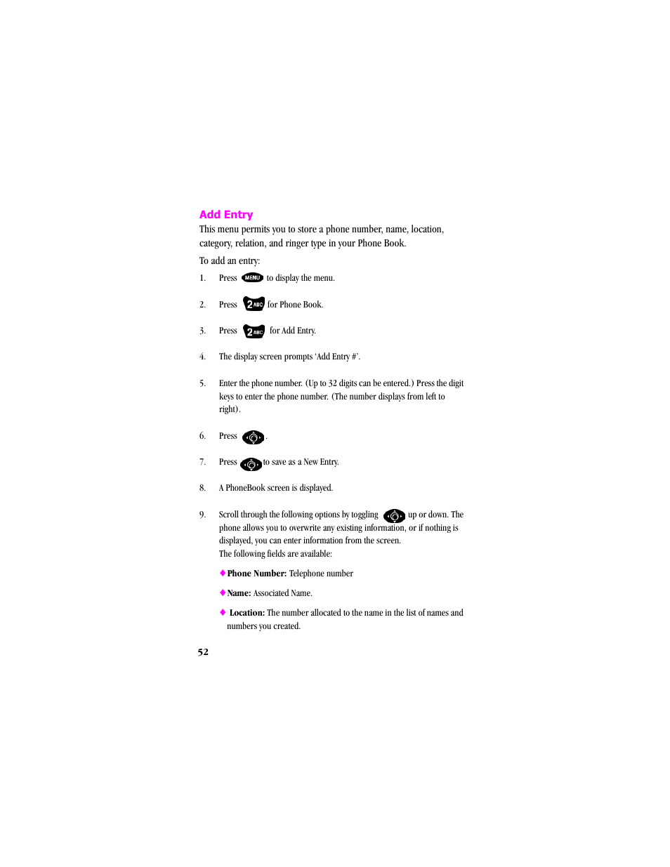 Add entry | Samsung SCH-T300 User Manual | Page 54 / 180