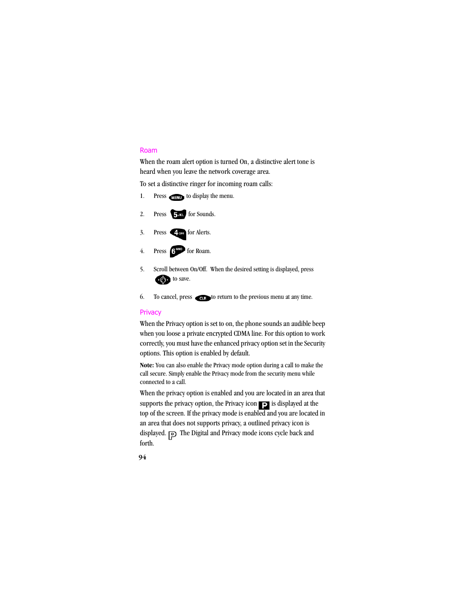 Roam privacy | Samsung SCH-T300 User Manual | Page 96 / 180