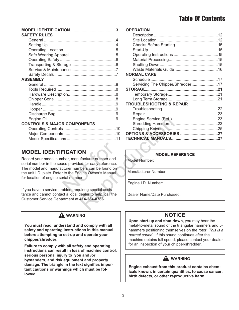 Snapper 5/14 SERIES User Manual | Page 3 / 28