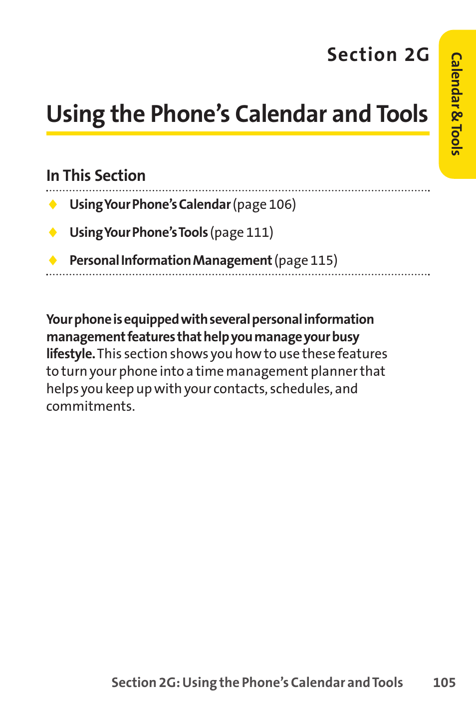 Using the phone’s calendar and tools | Sprint Nextel Telephone User Manual | Page 121 / 236