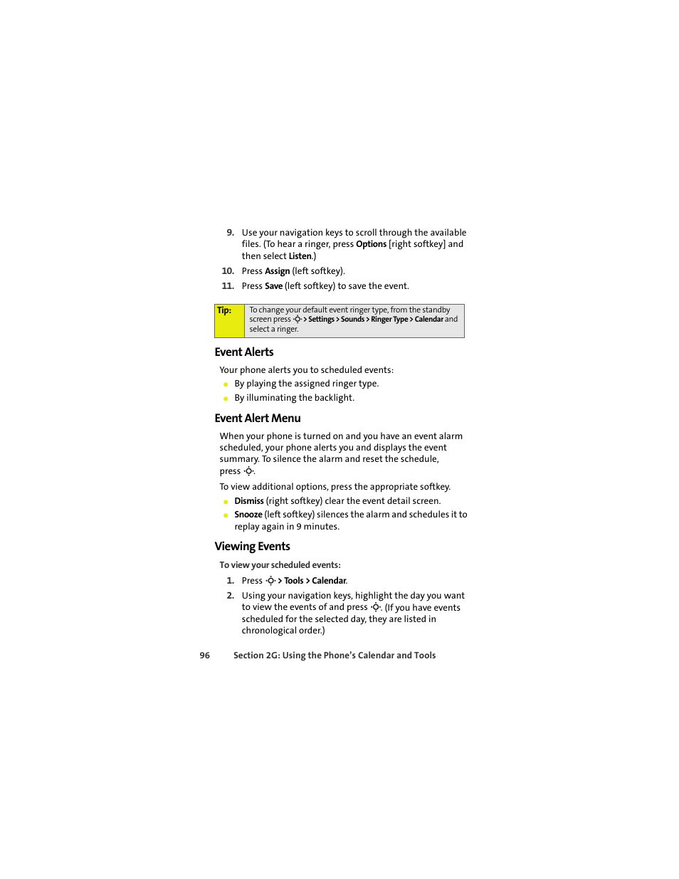 Event alerts, Event alert menu, Viewing events | Sprint Nextel MOTOKRZR K1M User Manual | Page 112 / 223