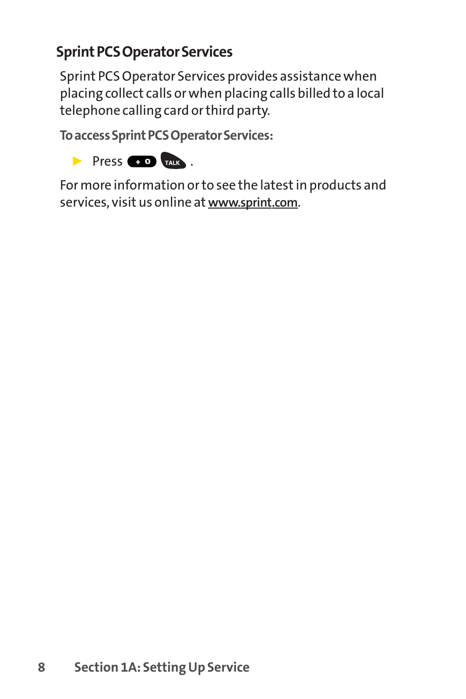 Sprint pcs operator services | Sprint Nextel PCSVISIONPHONE SCP-3100 User Manual | Page 24 / 270