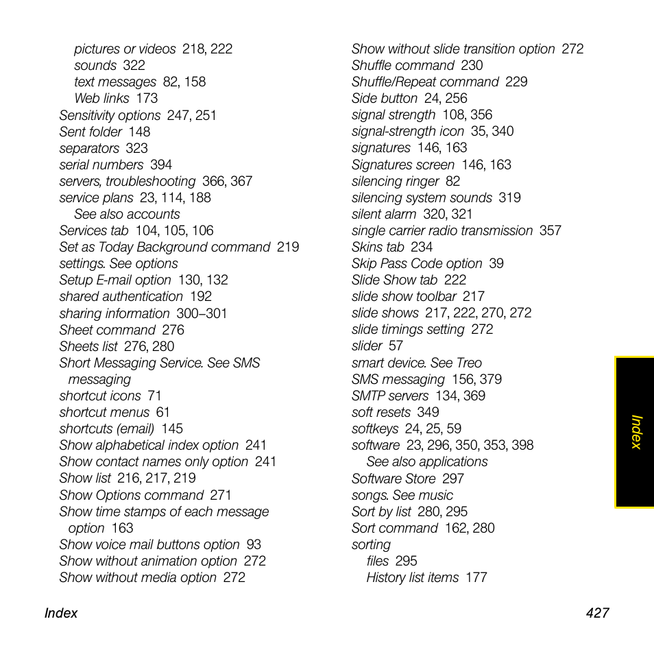 Sprint Nextel Palm Treo 800w User Manual | Page 427 / 436