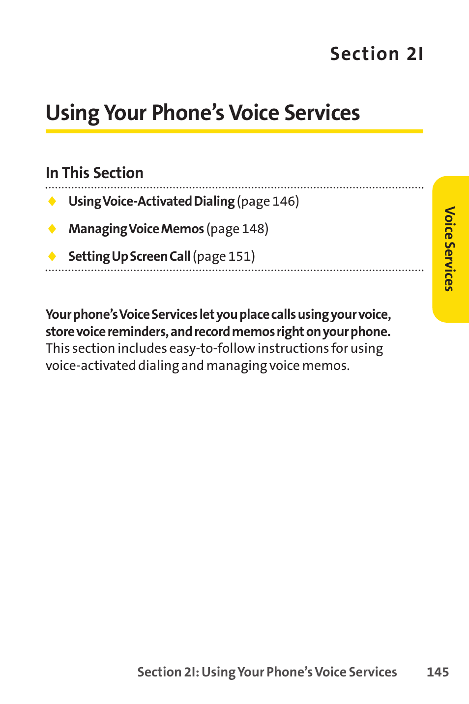 2i using your phone’s voice services, 2i. using your phone’s voice services, Using your phone’s voice services | Sprint Nextel SANYO PRO-700 User Manual | Page 159 / 236