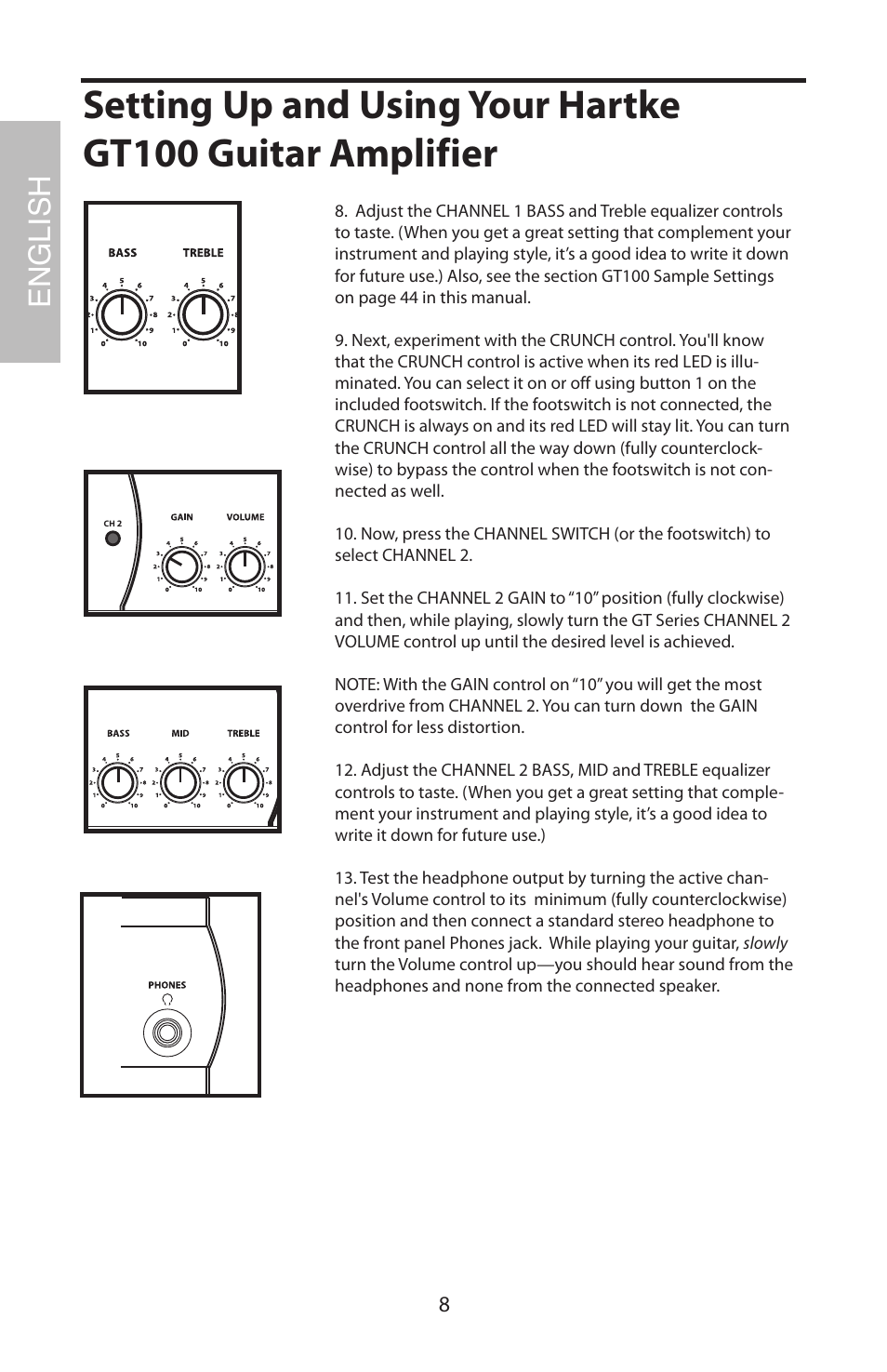 English | Samson GT100C User Manual | Page 12 / 56