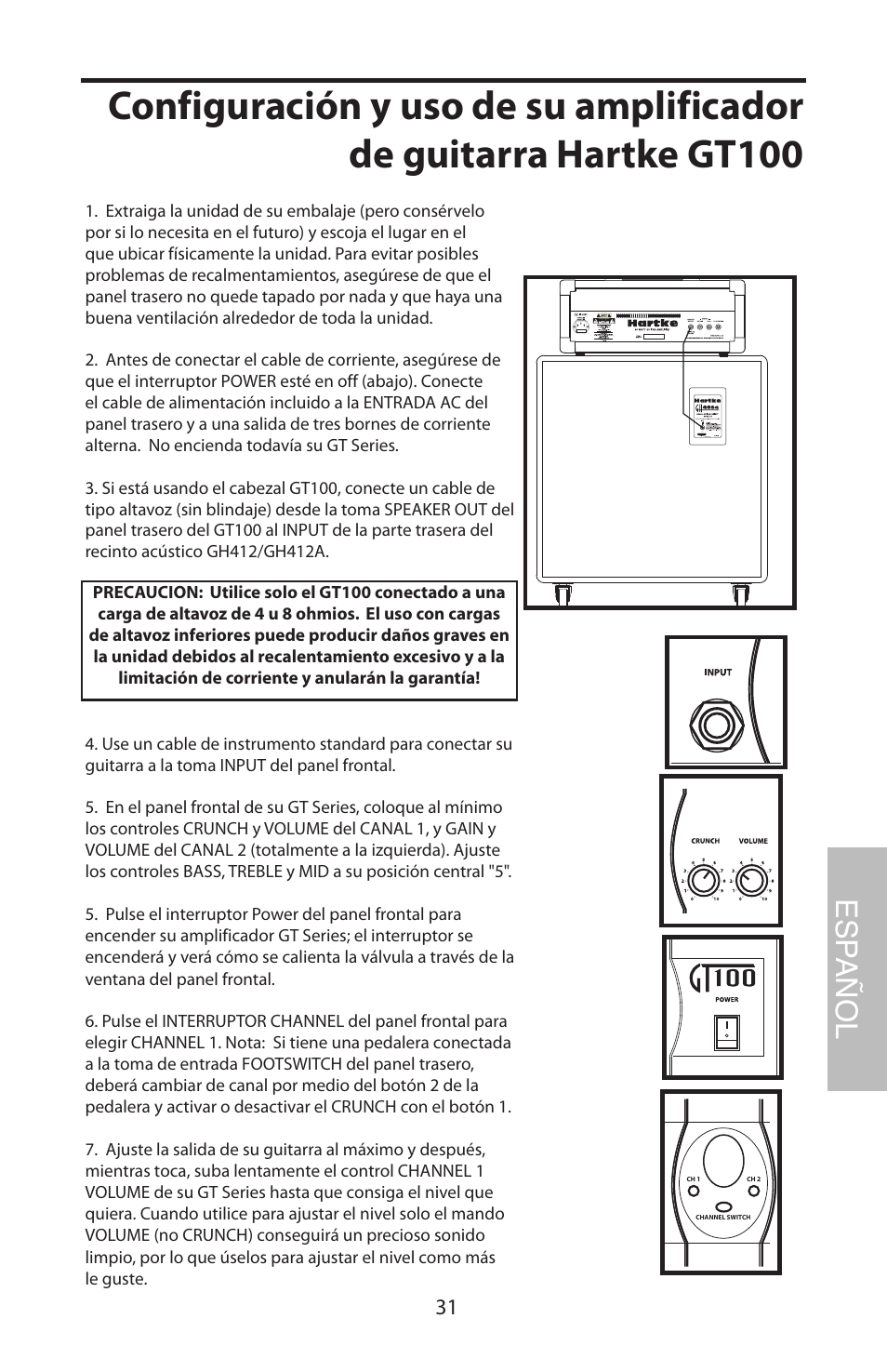Esp añol | Samson GT100C User Manual | Page 35 / 56