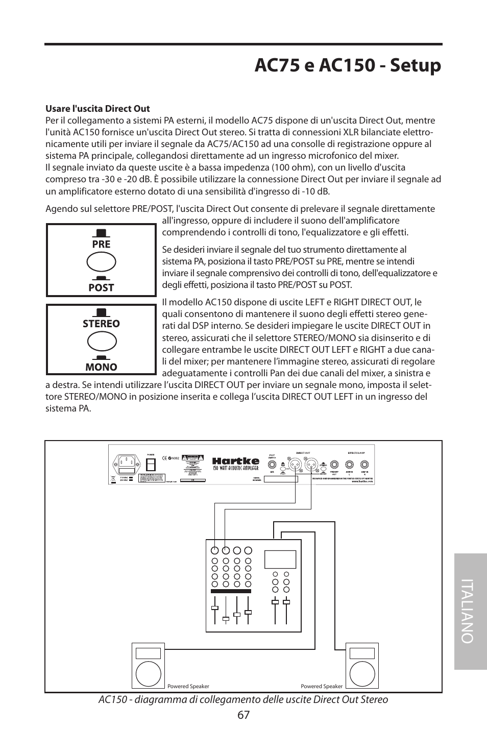 Ac75 e ac150 - setup, It aliano | Samson Acoustic User Manual | Page 73 / 84