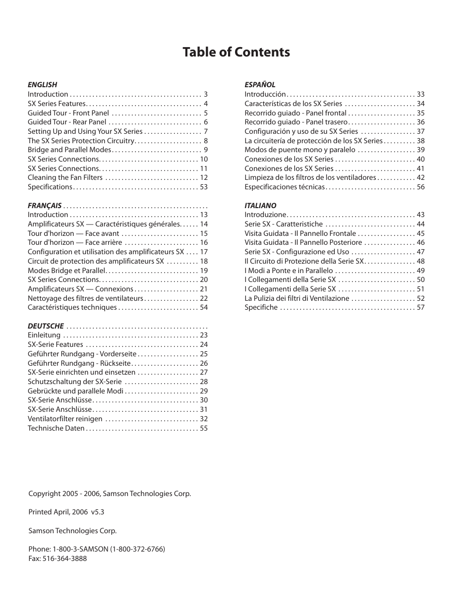 Samson SX2800 User Manual | Page 4 / 60