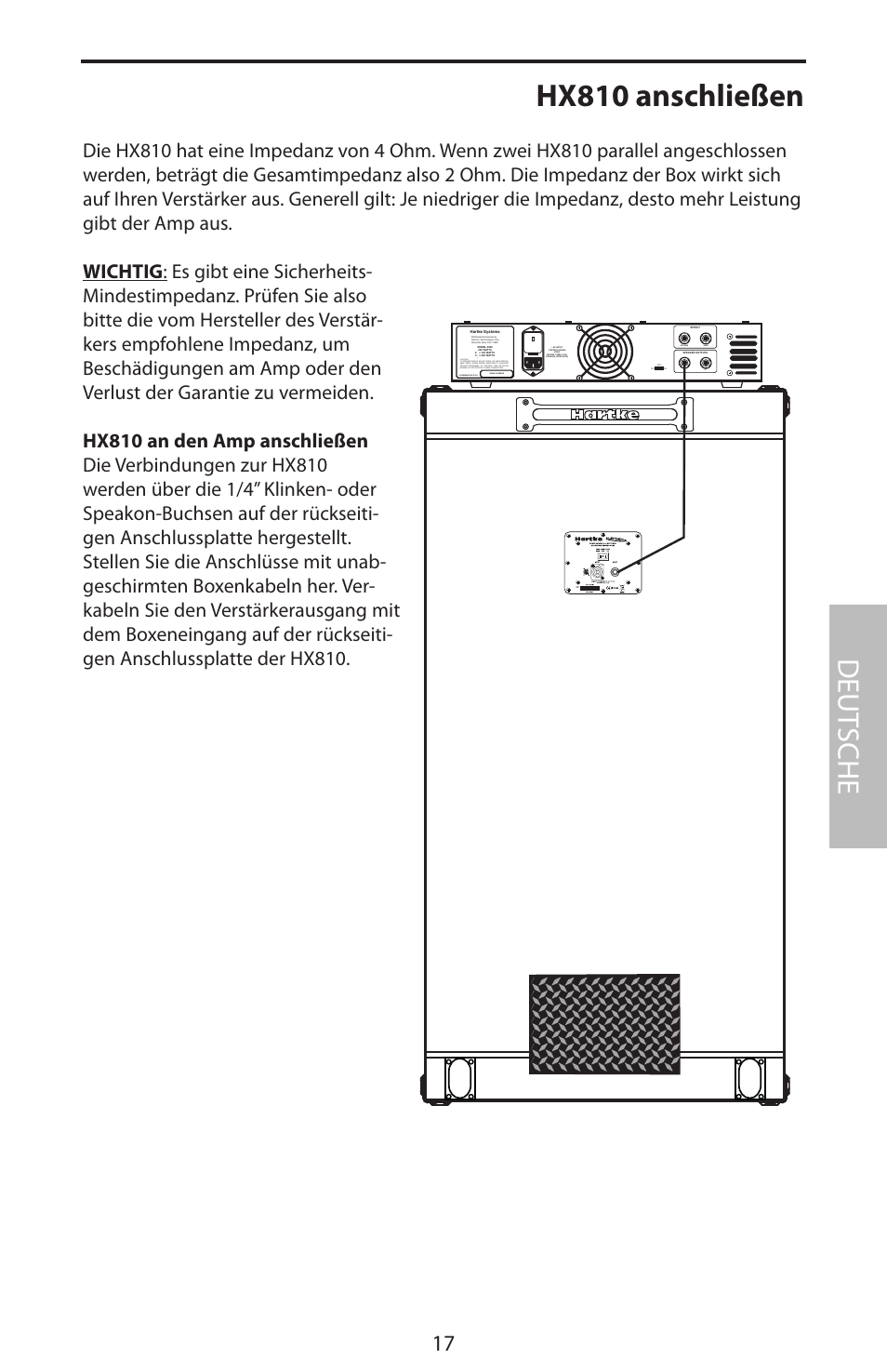 Hx810 anschließen, Deut sche | Samson HyDrive HX410 User Manual | Page 21 / 40