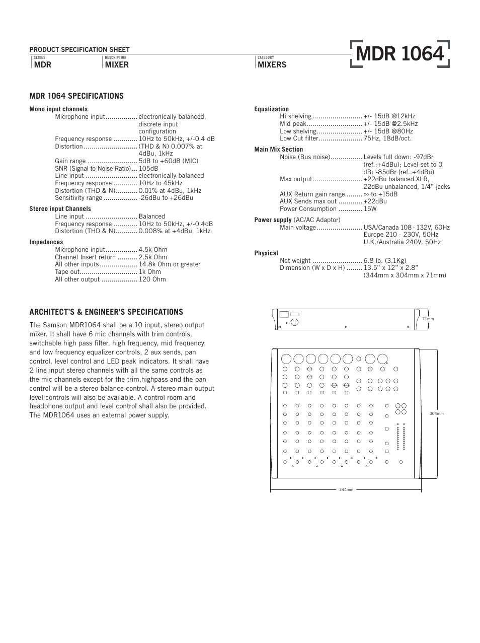 Mdr 1064 | Samson MDR 1064 User Manual | Page 2 / 2