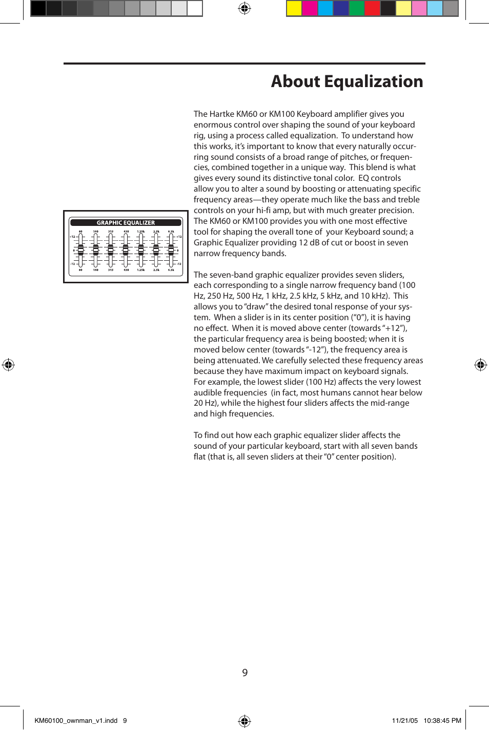 About equalization | Samson KM60 User Manual | Page 11 / 16