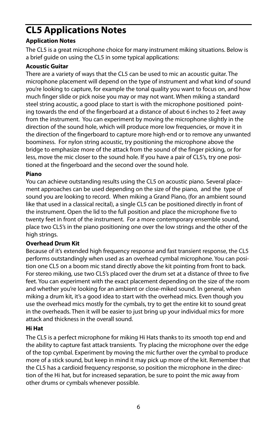 Samson CL5 User Manual | Page 8 / 10