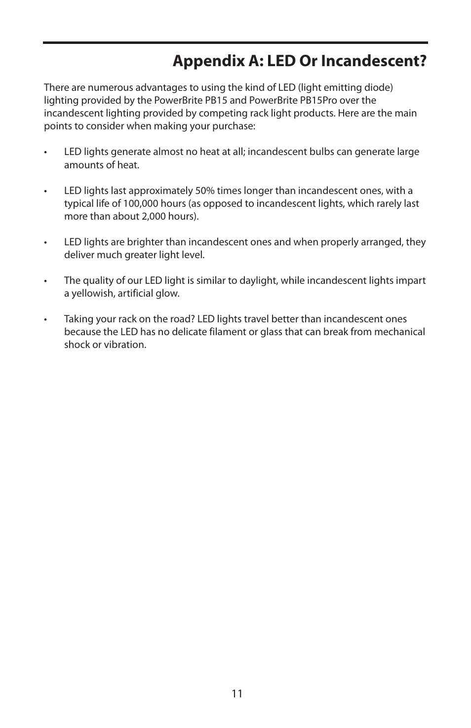 Appendix a: led or incandescent | Samson Pro Rack-Mount Power Distribution PS15 User Manual | Page 13 / 16