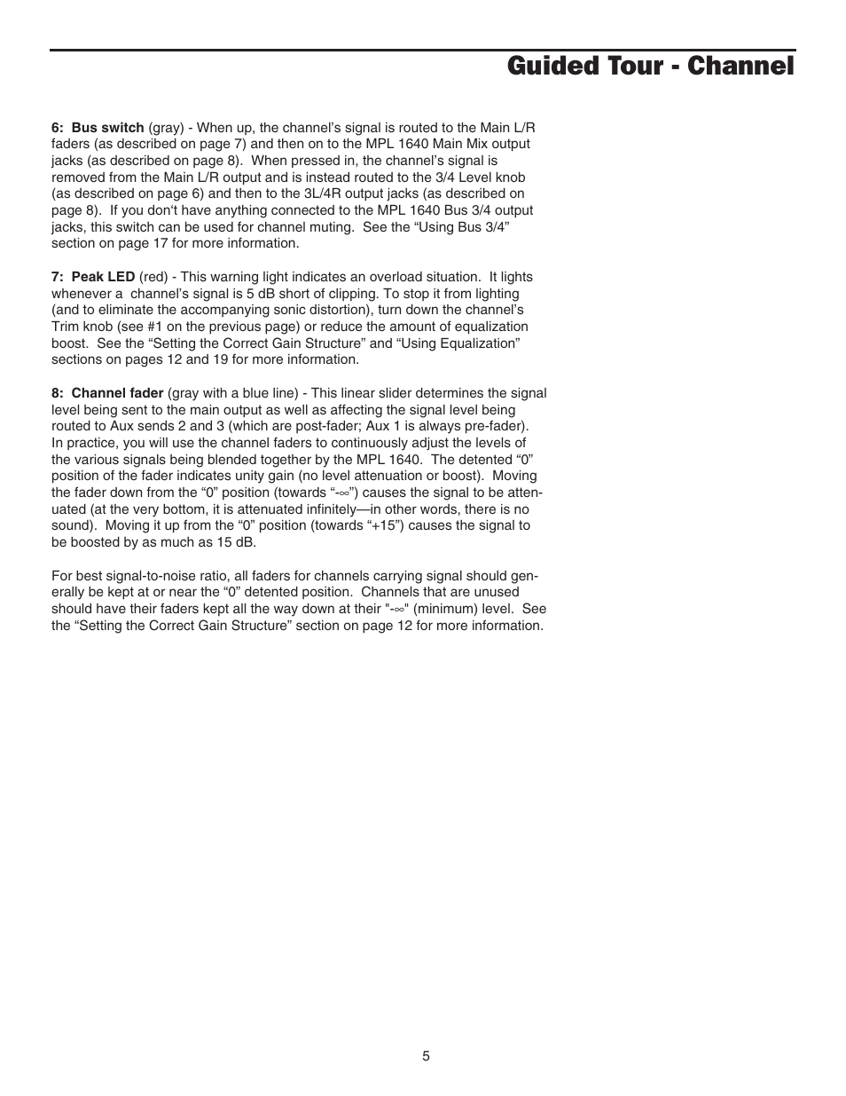 Guided tour - channel | Samson MPL 1640 User Manual | Page 7 / 34