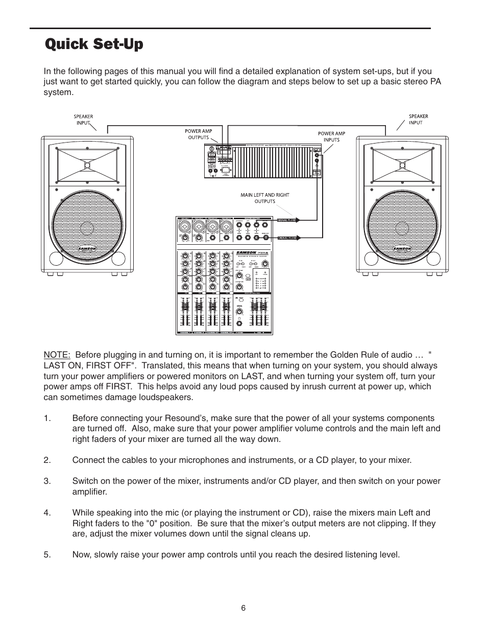 Quick set-up | Samson RS12M User Manual | Page 8 / 16