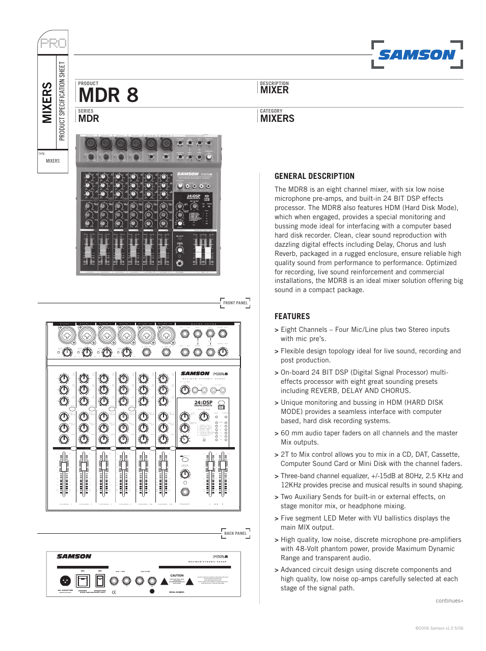 Samson MDR series User Manual | 2 pages