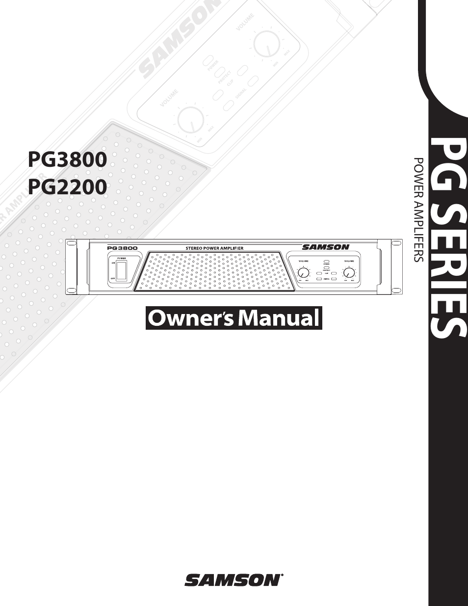 Samson POWER AMPLIFERS PG3800 User Manual | 16 pages