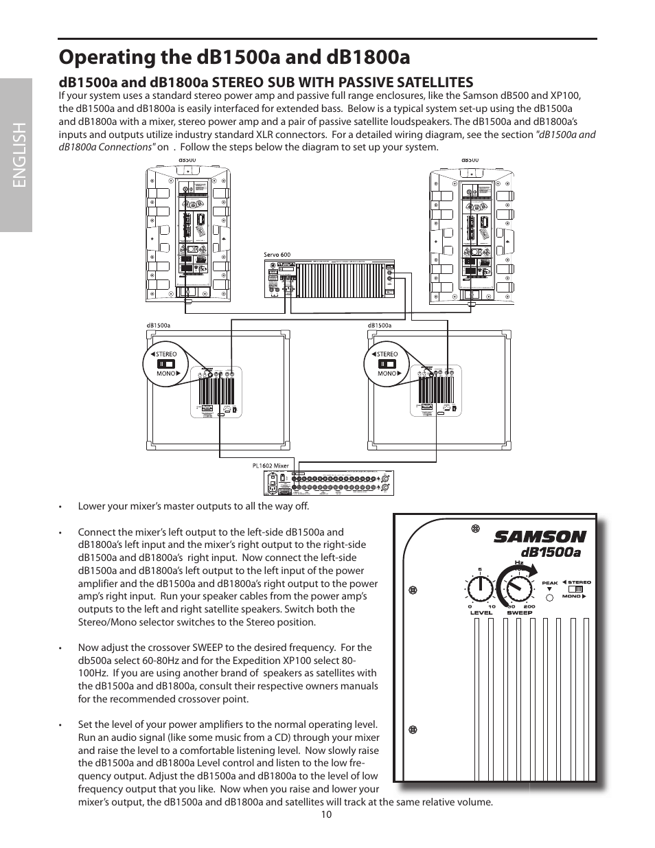 English | Samson dB1500a User Manual | Page 14 / 64